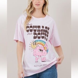 A270 Pink Graphic T-Shirt with Motivational Print